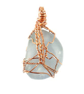 Copper Wire-Wrapped Polished Blue Celestite Crystal Pendant with 20" Chain, Handmade #2 | Woot & Hammy